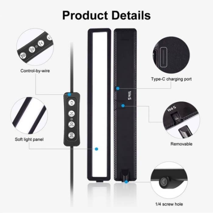 VLOGLITE WS66 LED-Webcam-Streaming-Lichter, Videokonferenz-Beleuchtung, Laptop-Licht mit Stativ – Bild 6