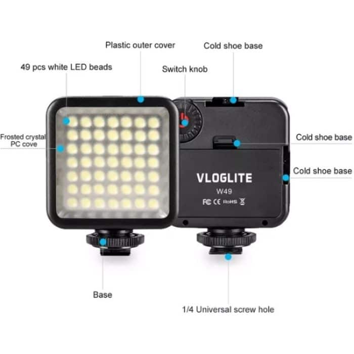 VLOGLITE W49 Fotografie Handy Live-Streaming Beauty Lights Mini-Fülllicht LED-Kameralicht – Bild 7