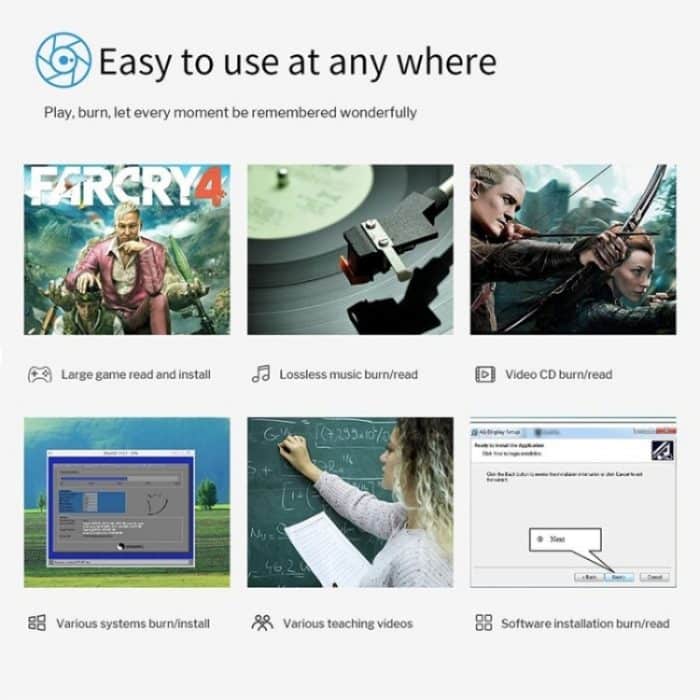 BT668 Lesbare TF/SD-Karte USB-Multifunktions-CD-Player Externes optisches Laufwerk DVD-Brenner – Bild 6