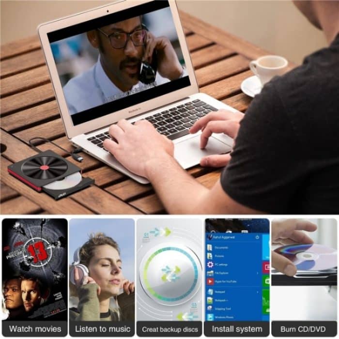 048 Typ-C Optisches Laufwerk Tragbares DVD-RW Externes optisches USB-Laufwerk Laptop DVD-Brenner – Bild 6