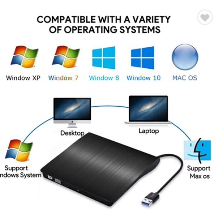 663 Hochgeschwindigkeits-CD-DVD-Brenner USB3.0 Computer Laptop Externer optischer Laufwerksbrenner, 663 – Bild 3