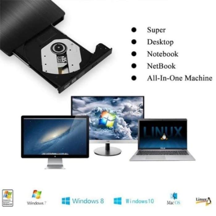 663 Hochgeschwindigkeits-CD-DVD-Brenner USB3.0 Computer Laptop Externer optischer Laufwerksbrenner, 663 – Bild 4