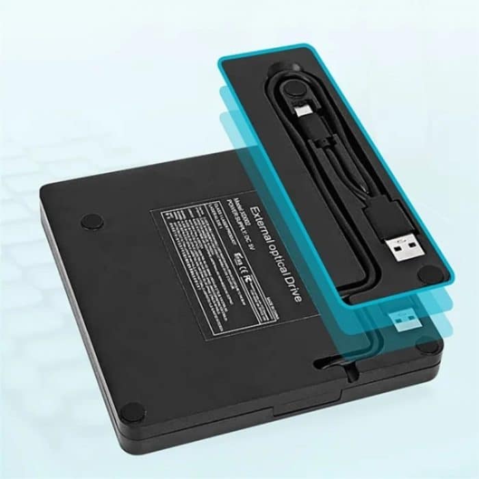 XD009 Externer CD-Leser VCD-Brenner Ultradünner Laptop-Computer USB 3.0 + Typ-C-DVD-Laufwerk – Bild 6