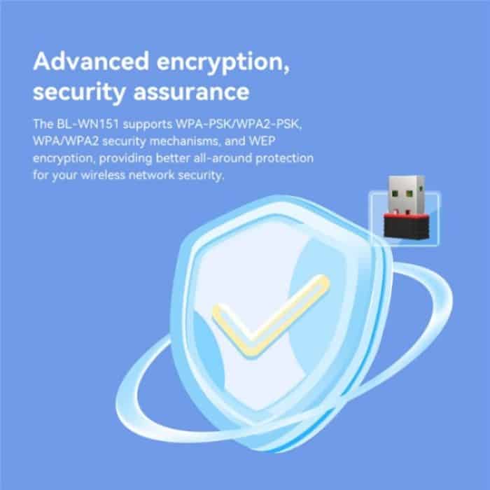 LB-LINK BL-WN151 USB-Adapter, Sender, 150 m, kabellose Netzwerkkarte, WLAN-Empfänger – Bild 7