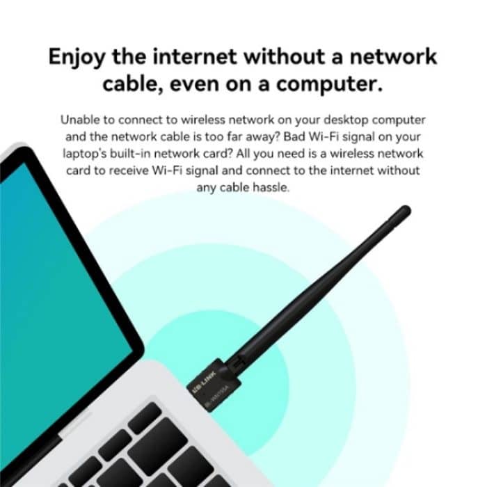 LB-LINK WN155A 150M Wireless-Netzwerkkartenadapter USB-WiFi-Empfänger für PC-Computer-Laptop – Bild 4