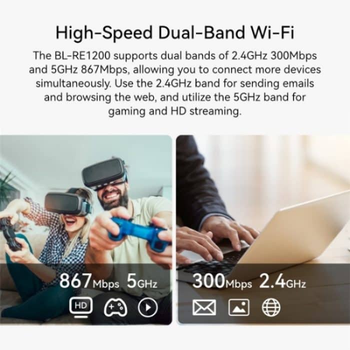 LB-LINK RE1200 1200M Dual Band WiFi Signal Verstärker Booster Wireless Repeater Extender – Bild 5