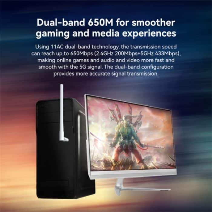 LB-LINK WDN650A Für Desktop-Computer Laptop Dual Band 650M Wireless USB Netzwerkkarte – Bild 3