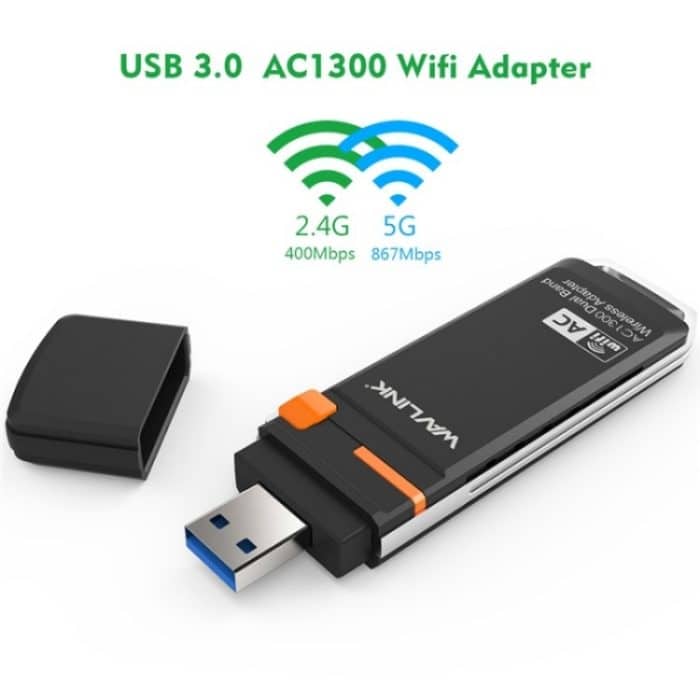 WAVLINK WN688A3D Dualband-Wireless-Netzwerkadapter AC1300 Tragbarer USB 3.0-WLAN-Dongle – Bild 6