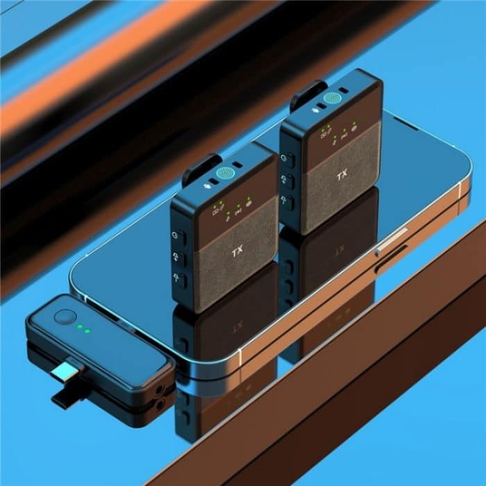 SX31 3-in-1 Lavalier 2,4 G kabelloses Rauschunterdrückungsmikrofon mit Dual-Sender + Empfänger – Bild 2