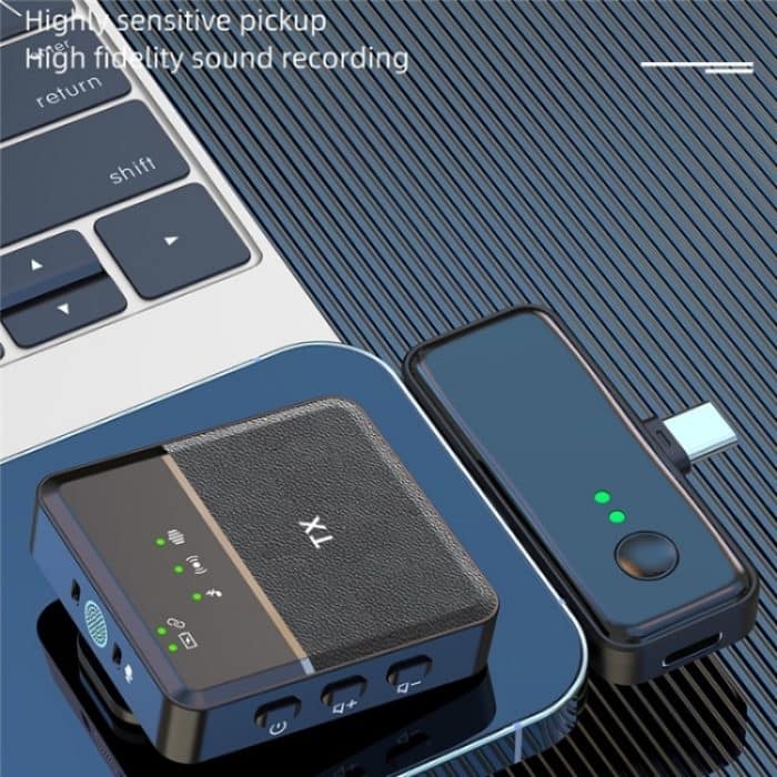 SX31 3-in-1 Lavalier 2,4 G kabelloses Rauschunterdrückungsmikrofon mit Dual-Sender + Empfänger – Bild 7