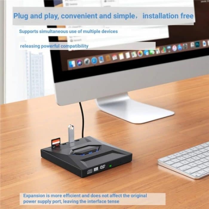 B21-Y 3.0 USB Externes mobiles Multifunktions-5-in-1-Laptop-Typ-C-DVD-Recorder Optisches Laufwerk – Bild 7