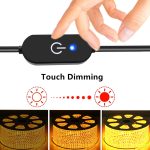 JUNSUNMAY DC 5,5 mm x 2,5 mm LED-Touch-Inline-Dimmerschalter-Controller für einzelne Farbe, Länge 30 cm, DC 5.5mmx2.1mm – Bild 4
