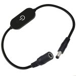 JUNSUNMAY DC 5,5 mm x 2,5 mm LED-Touch-Inline-Dimmerschalter-Controller für einzelne Farbe, Länge 30 cm, DC 5.5mmx2.5mm