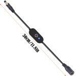 JUNSUNMAY DC 5,5 mm x 2,5 mm LED-Touch-Inline-Dimmerschalter-Controller für einzelne Farbe, Länge 30 cm, DC 5.5mmx2.5mm – Bild 3