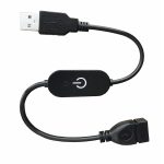 JUNSUNMAY USB-LED-Touch-Inline-Dimmerschalter-Controller für einzelne Farben, Länge 1 m, USB Male to Female