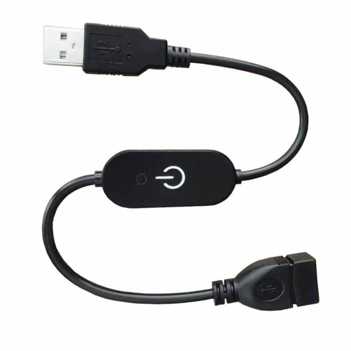 JUNSUNMAY USB-LED-Touch-Inline-Dimmerschalter-Controller für einzelne Farben, Länge 1 m, USB Male to Female – Bild 1