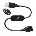 JUNSUNMAY USB-LED-Touch-Inline-Dimmerschalter-Controller für einzelne Farben, Länge 1 m, USB Male to Female – Bild 5