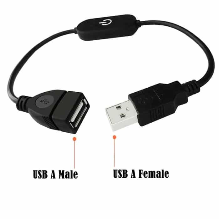 JUNSUNMAY USB-LED-Touch-Inline-Dimmerschalter-Controller für einzelne Farben, Länge 1 m, USB Male to Female – Bild 2