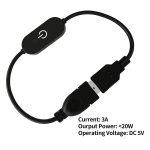 JUNSUNMAY USB-LED-Touch-Inline-Dimmerschalter-Controller für einzelne Farben, Länge 1 m, USB Male to Female – Bild 3