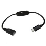 JUNSUNMAY Typ-C-Stecker auf Buchse, LED-Touch-Inline-Dimmerschalter-Controller für einzelne Farbe, Länge 1 m, Type-C Male to Female