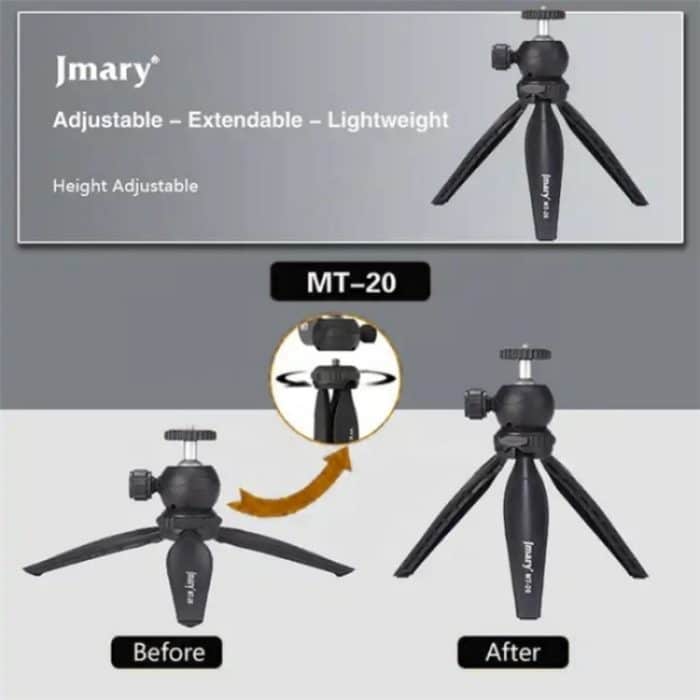 JMARY MT-20 Mini tragbarer 360-Grad-Kugelkopf-Selfie-Stick, zusammenklappbarer Desktop-Stativ-Telefonhalter – Bild 4