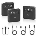 Drahtloses USB-Lavalier-Mikrofon für iPhone, iPad, Android und Kameras, 1 To 1, 1 To 2 – Bild 2