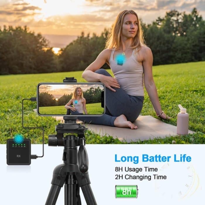 Drahtloses USB-Lavalier-Mikrofon für iPhone, iPad, Android und Kameras, 1 To 1, 1 To 2 – Bild 7