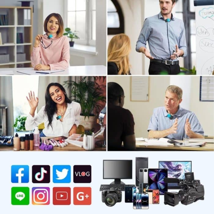 Drahtloses USB-Lavalier-Mikrofon für iPhone, iPad, Android und Kameras, 1 To 1, 1 To 2 – Bild 10