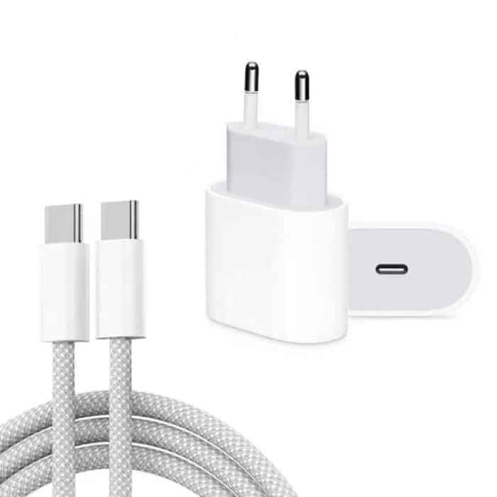 PD35W USB-C/Typ-C-Port-Ladegerät mit 1 m Typ-C-zu-Typ-C-Datenkabel, EU-Stecker – Bild 1