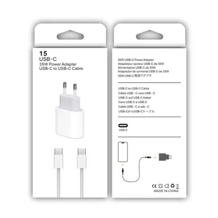 PD35W USB-C/Typ-C-Port-Ladegerät mit 1 m Typ-C-zu-Typ-C-Datenkabel, EU-Stecker – Bild 7