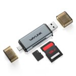 WAVLINK WL-CR3002 Multifunktions-Mini-Aluminiumlegierungsgehäuse Typ C + USB3.0 SD/TF-Kartenleser