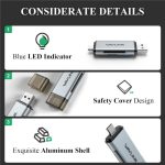 WAVLINK WL-CR3002 Multifunktions-Mini-Aluminiumlegierungsgehäuse Typ C + USB3.0 SD/TF-Kartenleser – Bild 4