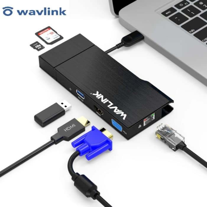 WAVLINK WL-UG39DH2 USB3.0-auf-HD-/VGA-/Gigabit-Ethernet-Splitter-Adapter – Bild 5