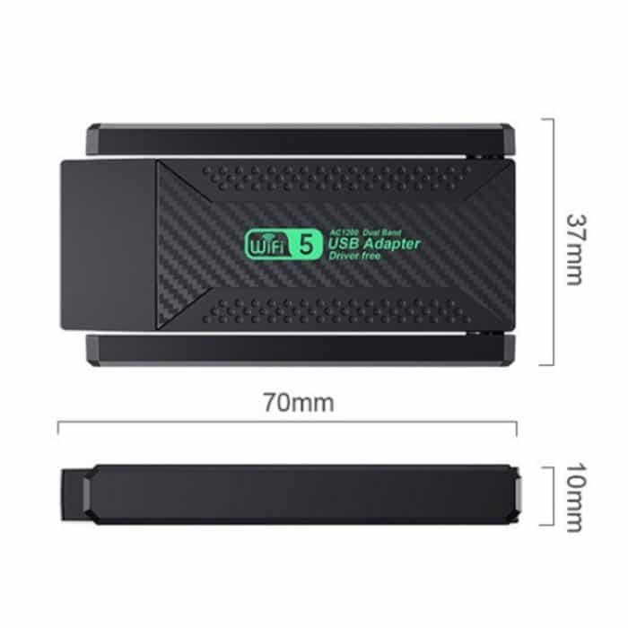 ZT02 Für Desktop-PC Laptop Dual Band Treiberfreier USB3.0 5G 1200Mbps WiFi Wireless Adapter – Bild 7