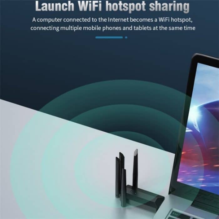 A07 4-Antennen-Dualband-Treiberfreier USB3.0-Hochgeschwindigkeits-Wireless-Computernetzwerkadapter – Bild 3