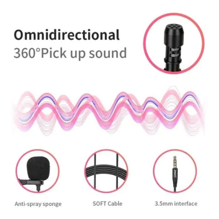 JMARY MC-R1 Telefon Laptop Aufnahme Interview Lavalier Mikrofon 3,5 mm Mini-Mikrofon – Bild 3