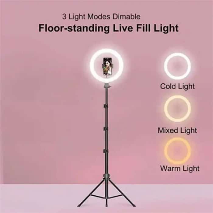 JMARY FM-536A 10 Zoll Ring Live Fill Light Streaming Stand Beauty Light Set – Bild 7