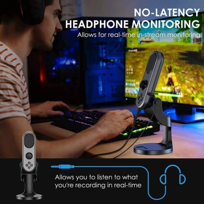 JMARY MC-PW7 USB-Desktop-Mikrofon mit Nierencharakteristik und Rauschunterdrückung – Bild 6