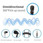 JMARY MC-R5 Lavalier 3,5-mm-Anschluss-Kabelmikrofon mit Tonüberwachungskopfhörer, Länge: 3 m – Bild 2