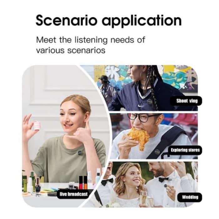 SX21 Typ-C-Port 2,4 G Smart Clip-On Wireless-Mikrofon – Bild 7