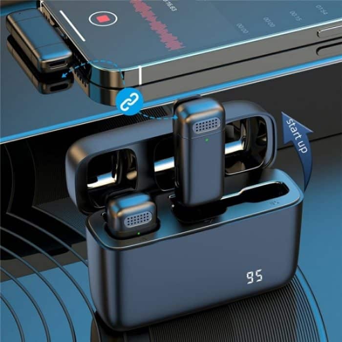 K13 2-in-1-Lavalier-Funkmikrofon mit 8-poligem Empfänger und Ladestation – Bild 5