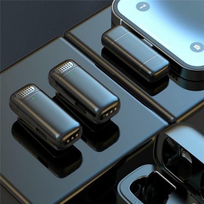 K13 2-in-1-Lavalier-Funkmikrofon mit 8-poligem Empfänger und Ladestation – Bild 6