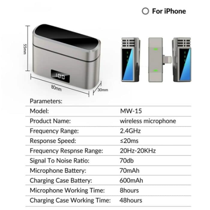 JMARY MW-15 Für iPhone / iPad 2.4G Lavalier Wireless-Mikrofon – Bild 6