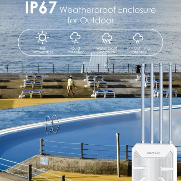 WAVLINK WN573HX3 AX3000 Wasserdichter Outdoor WiFi Drahtloser Dualband-Router, US Plug, UK Plug, EU Plug, AU Plug – Bild 9