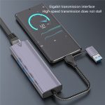 T513 USB-A / Typ-C auf USB3.0 x 3 + USB-C + Gigabit Laptop-Adapter-Dockingstation – Bild 6
