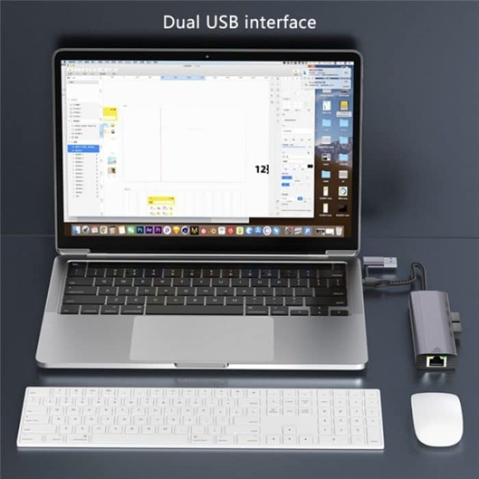 T513 USB-A / Typ-C auf USB3.0 x 3 + USB-C + Gigabit Laptop-Adapter-Dockingstation – Bild 7