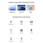 T506 Aluminiumlegierung Multi-Port-Konverter USB-C 3.0 zu PD + USB 3.0 + 2 x USB 2.0 Adapter HUB – Bild 4