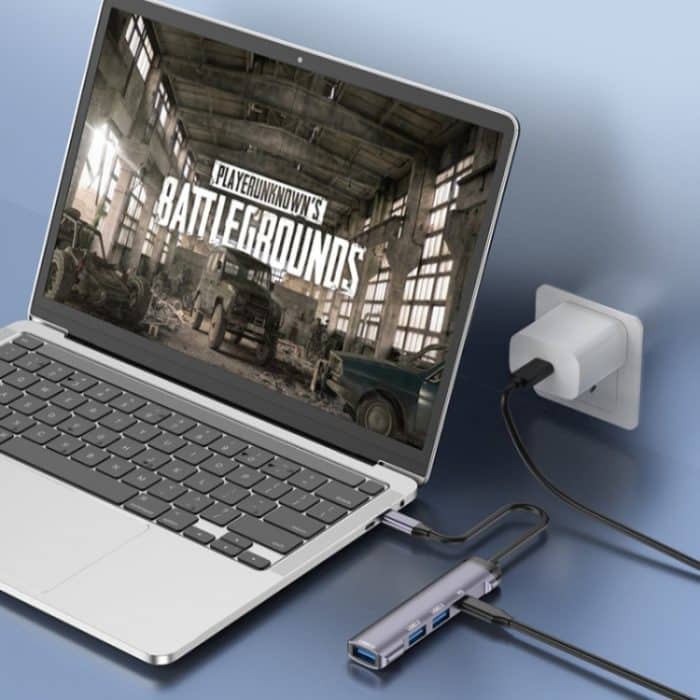 T506 Aluminiumlegierung Multi-Port-Konverter USB-C 3.0 zu PD + USB 3.0 + 2 x USB 2.0 Adapter HUB – Bild 7