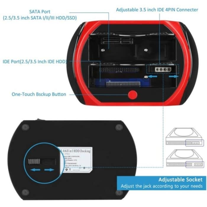 575D USB Festplatte Halter Laptop Mobile Festplatte Box 2,5/3,5 zoll SATA IDE HDD Basis, US Plug, UK Plug, EU Plug, AU Plug – Bild 9