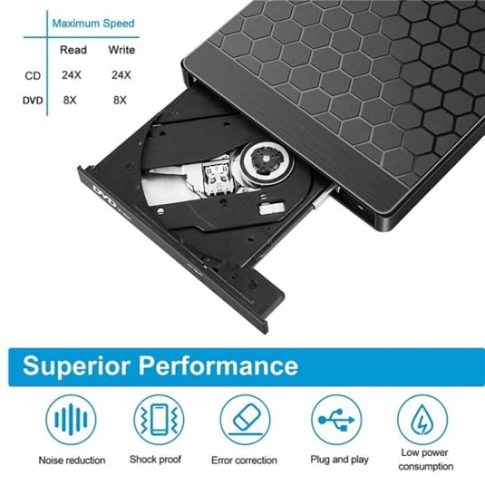 042 Fußballmuster USB3.0 / Typ-C Computer Laptop Externes optisches Laufwerk Brenner DVD-Brenner – Bild 5